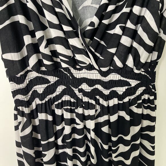 Mushbaby Sienna Rose Inc Zebra Print Sleeveless V-Neck Maxi Dress, Size XL - Picture 4 of 13